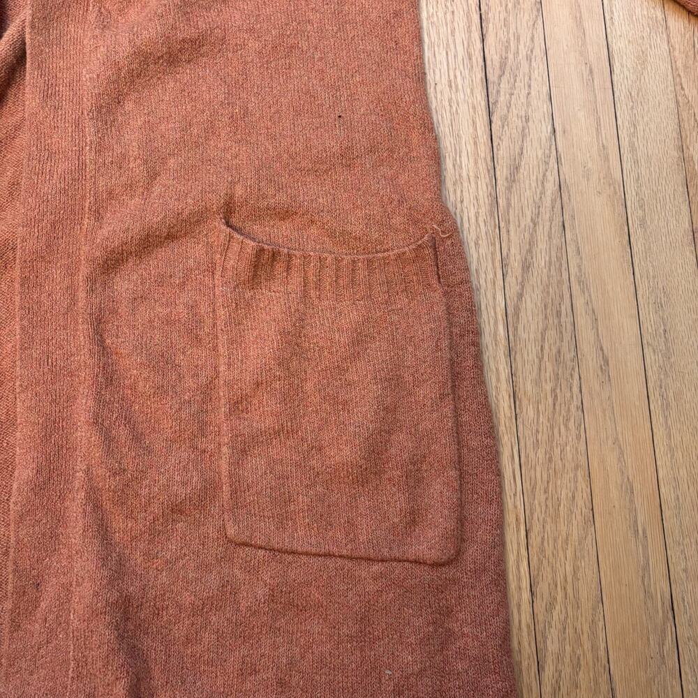 Ruby Moon Burnt Orange Long Cardigan Duster Pockets Lagenlook M - Picture 11 of 14